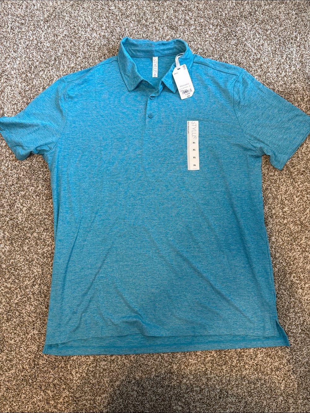 STYLUS Men's Heathered Teal Polo Shirt - XL - NWT